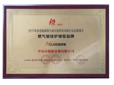 健泰實業(yè)—旗下澳萊斯擷取“燃氣壁掛爐領軍品牌”